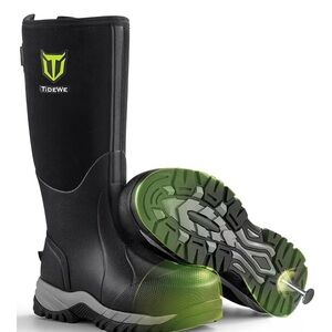 🔥Steel Toe Men’s Rubber Work Boots Waterproof Anti Slip 6mm Neoprene Sz 10 NIB